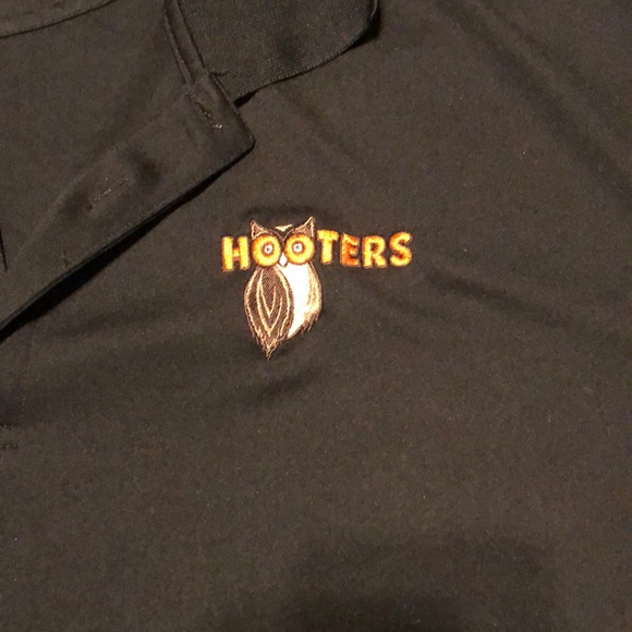 Mens Hooters Polo Short Sleeve Shirt Black XXL - Picture 2 of 3